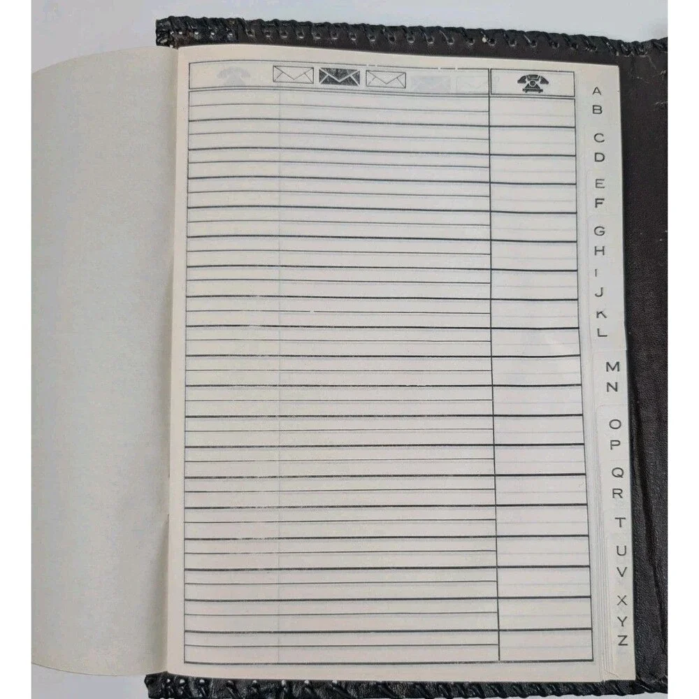 Vintage Tooled Leather Bifold Address Notebook Western Cowboy Embossed Cover